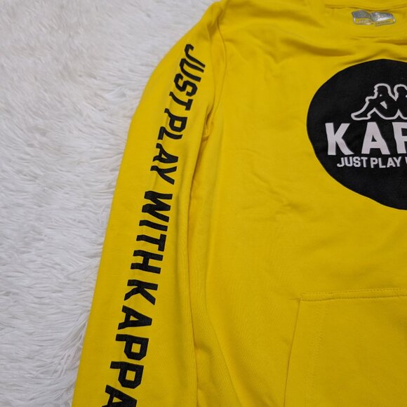 Kappa Unisex Crew Neck Yellow Pullover Loopknit with logo Sweatshirt for 12Yrs - Picture 4 of 8